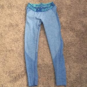 Blueberry blue gymshark leggings.